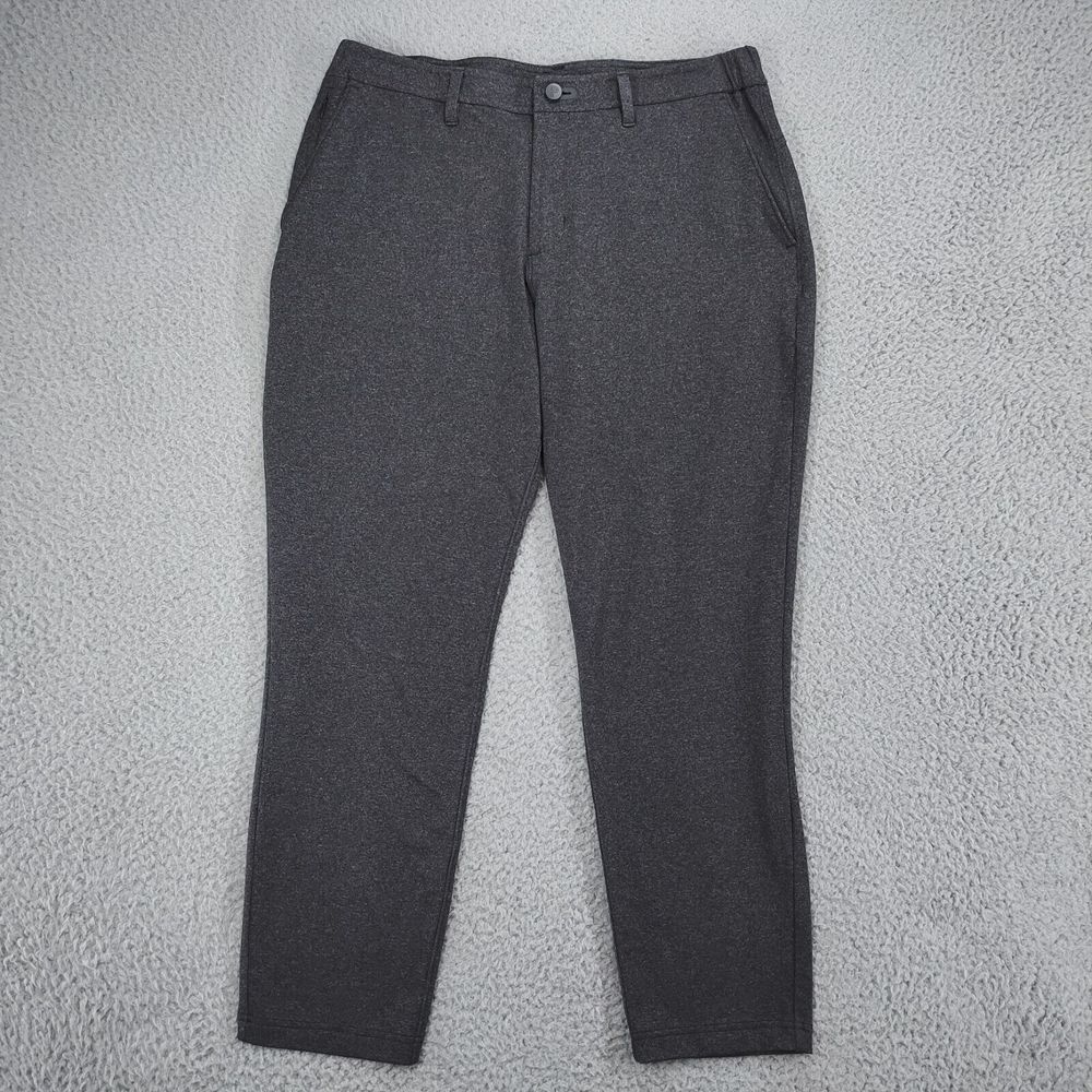 Public Rec Pants Mens 33 x 28 Gray Nylon Blend Golf Straight Flat Front Stretch